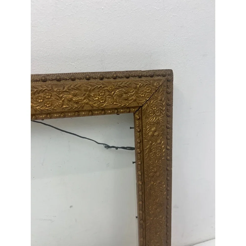 Antique Gilt Gesso Picture Frame Floral Vintage Gold Victorian Art Fits 10x12